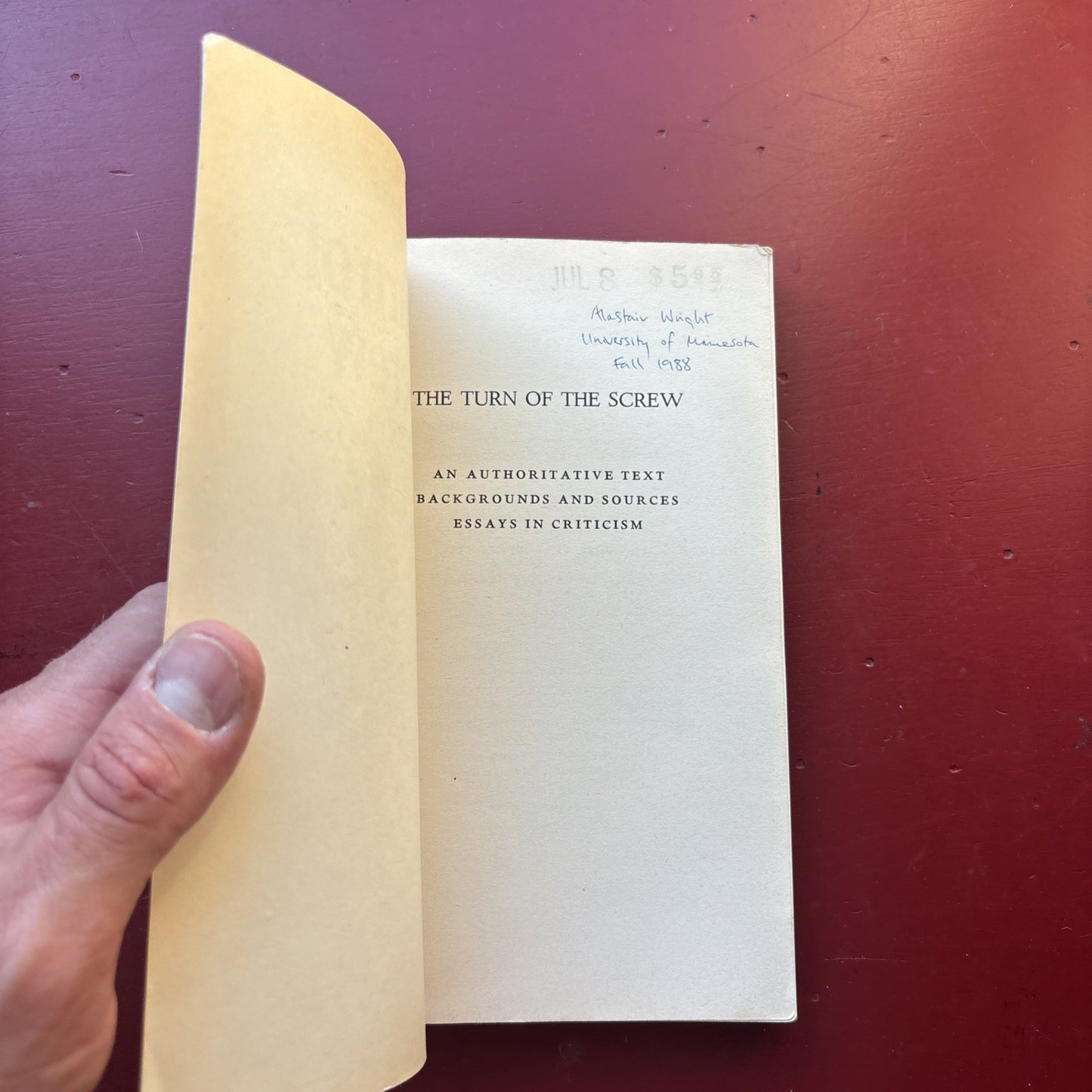 The Turn of the Screw by Henry James W.W. Norton Paperback (Lightly Annotated)