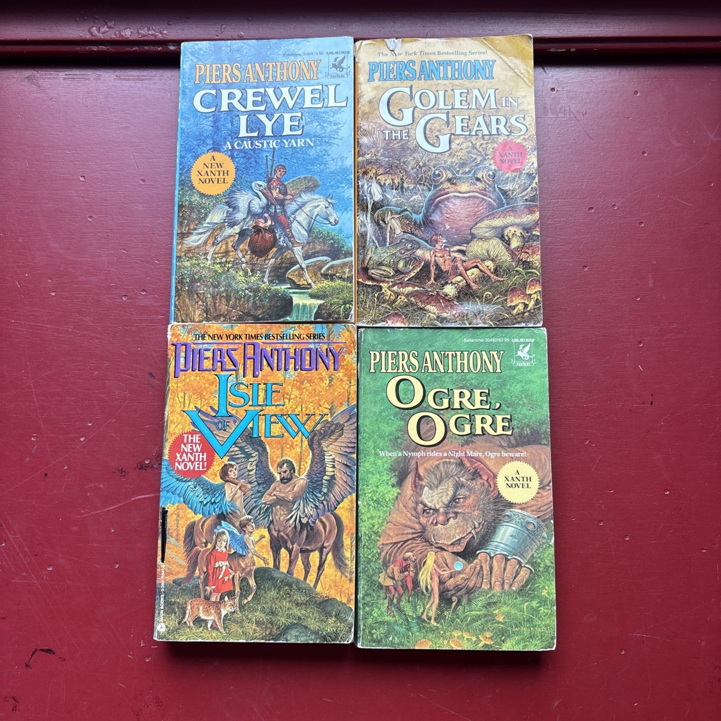 Piers Anthony Lot 4 Xanth Novel Ogre Ogre Golem Crewel Lye Isle Of View