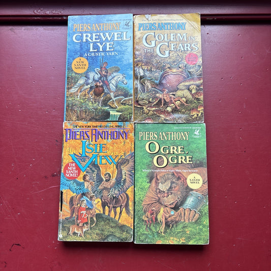 Piers Anthony Lot 4 Xanth Novel Ogre Ogre Golem Crewel Lye Isle Of View