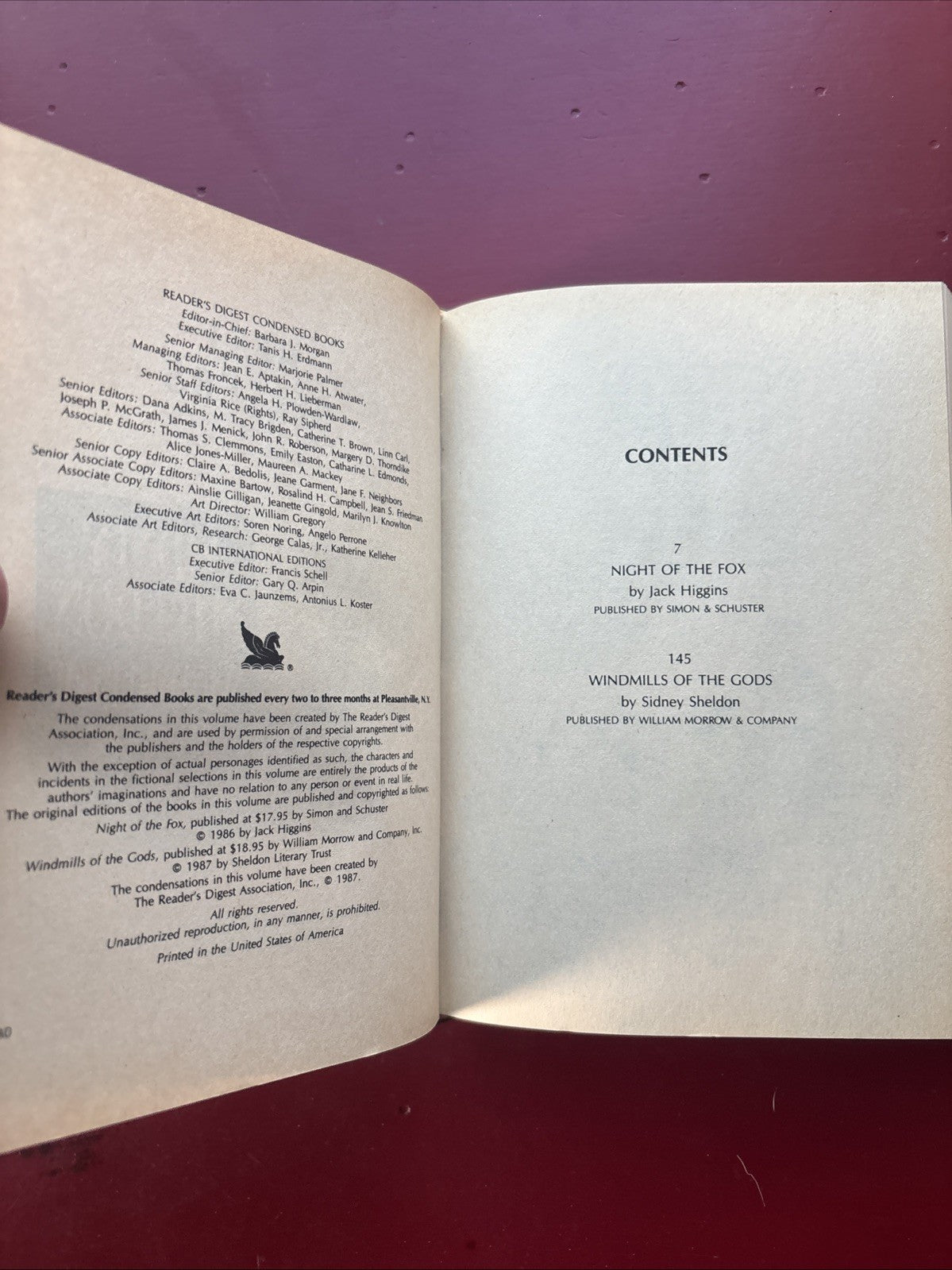 Best Sellers from Reader's Digest Night of the Fox -Windmills 1987 Odd Rare Book