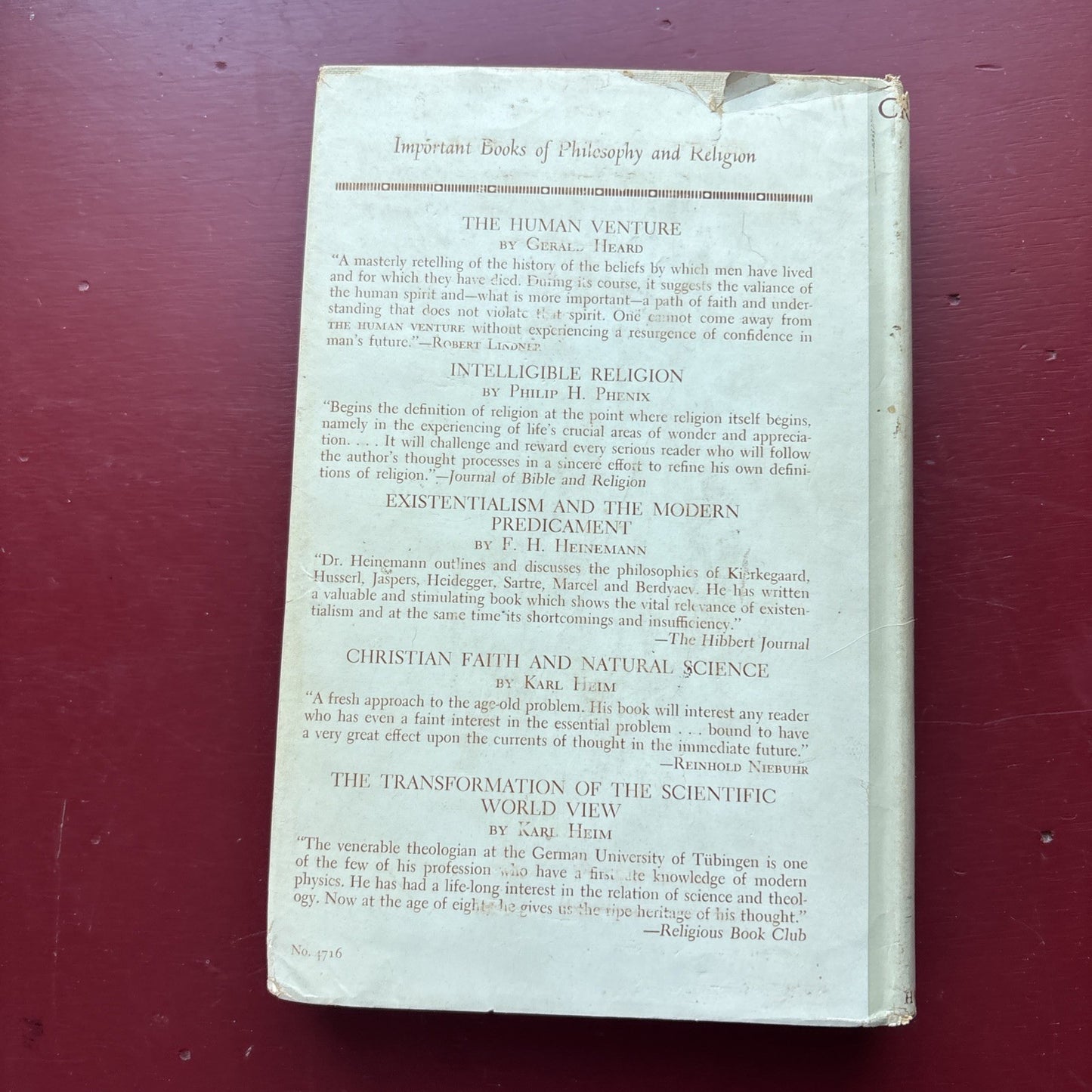 MEDITATIONS FROM KIERKEGAARD, T.H. Croxall, ed. First edition/1st printing, 1956