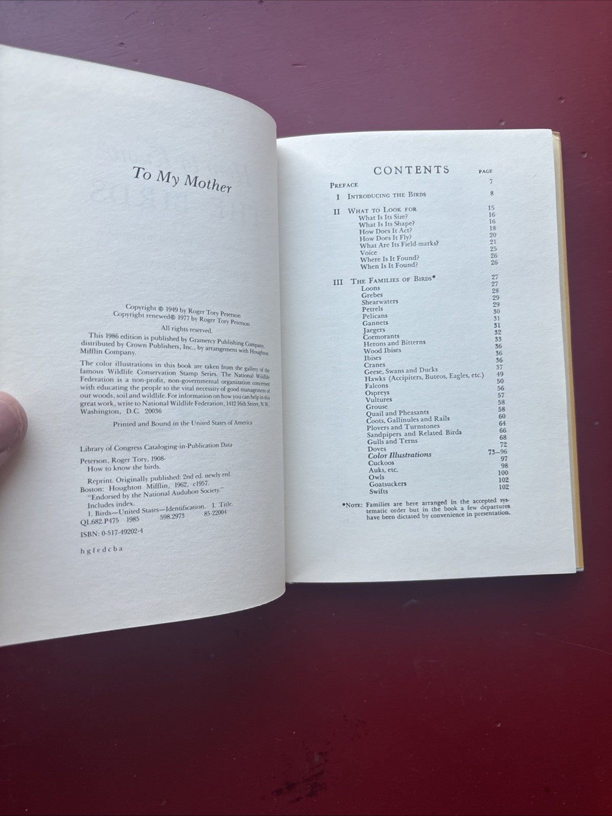 How to Know the Birds Recognition Guide by Roger Tory Peterson 1986 Edition